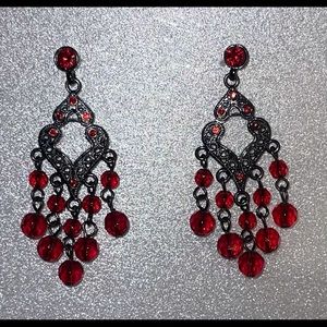 Red Chandelier Earrings